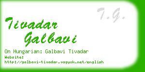 tivadar galbavi business card